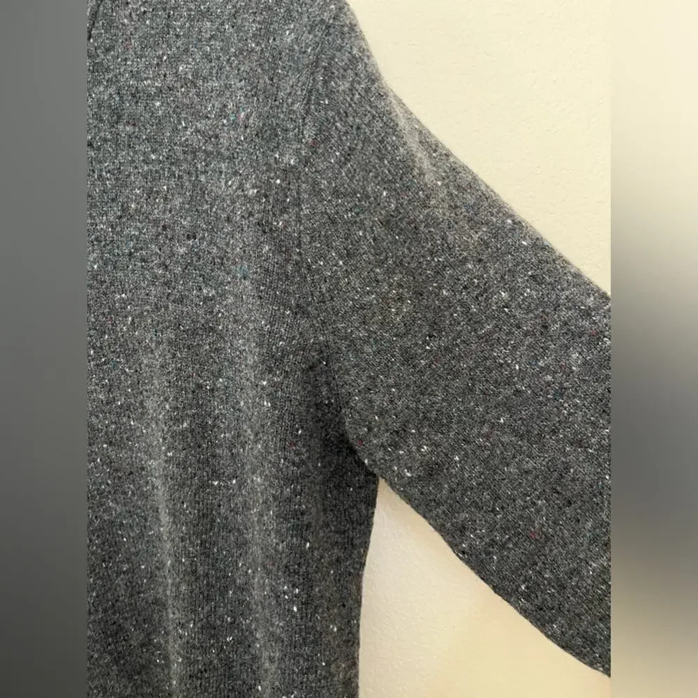 J. Crew Men’s merino wool blend Pullover Sweater L gray long sleeve Shawl Collar